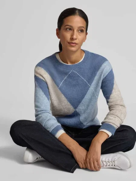 Sweter o kroju regular fit z dodatkiem wełny S.oliver Black Label błękitny