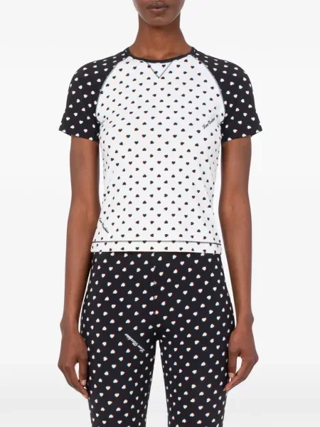 Tricou Love Moschino din jerseu alb