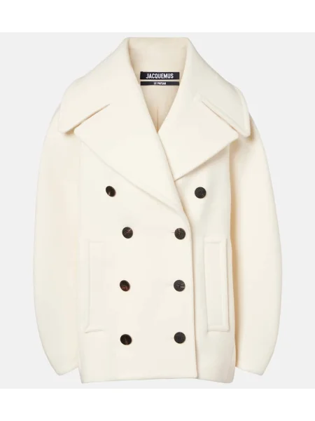 Palton Jacquemus de lână alb