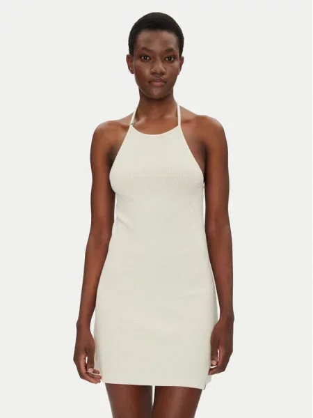 Calvin Klein Jeans sukienka mini dopasowana beżowy
