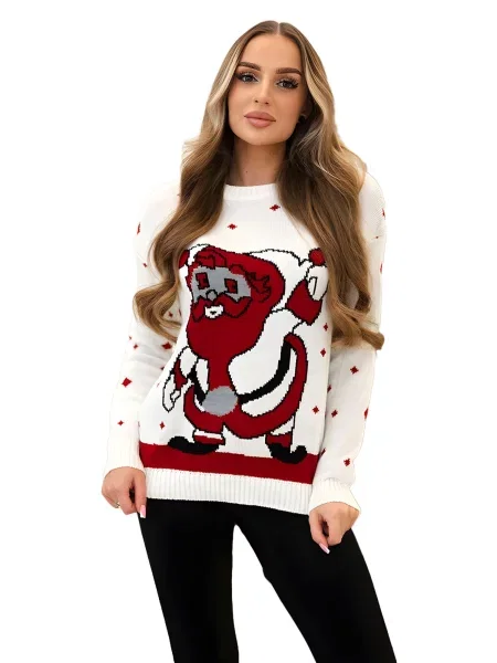 Svetr s Santa Claus ecru
