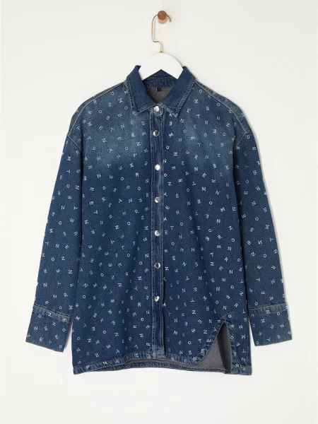 Geacă de blugi Trendyol cu strasuri albastru