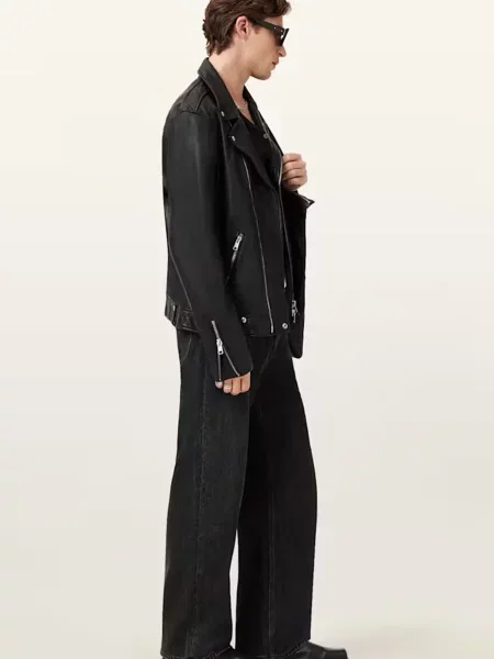 Кожаная куртка Allsaints черная
