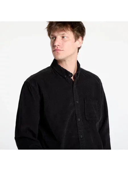 Košile Urban Classics Corduroy Shirt Black S černá