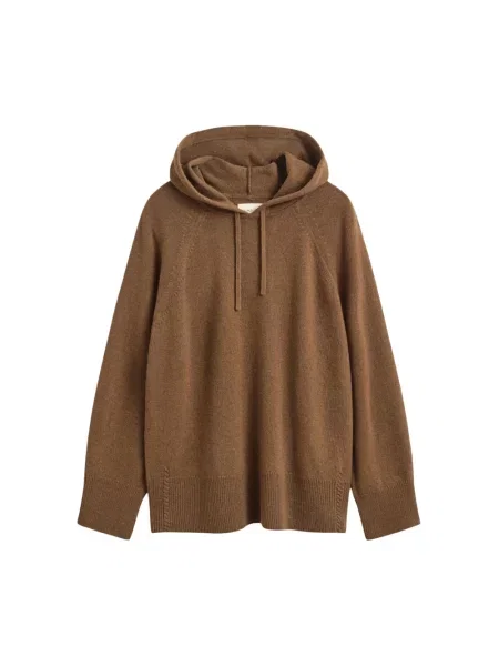 Bluza z kapturem Gant wełniana z kapturem brązowa