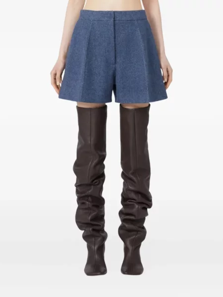Pantaloni scurți Sportmax de lână albastru