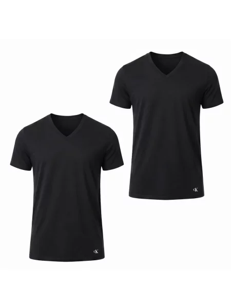 Koszulka Calvin Klein z dekoltem w serek czarna