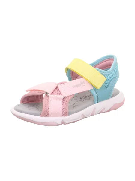 SUPERFIT Sandale PEBBLES svijetloplava / žuta roza siva