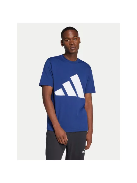 Adidas T-Shirt Essentials Big Logo Σκούρο Regular Fit μπλε