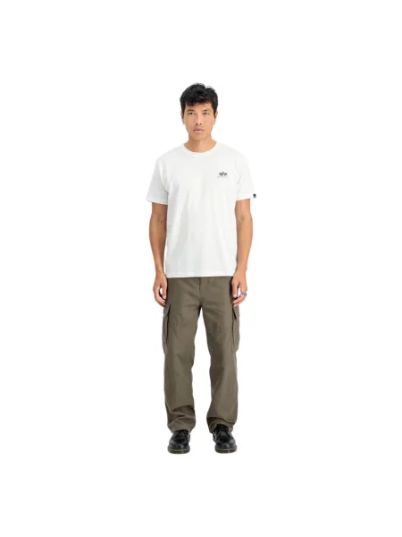 Alpha Industries t-shirt Basic T Small Logo z nadrukiem biały
