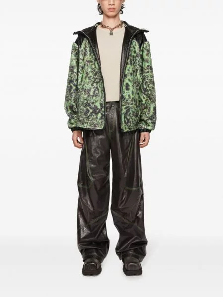 Flisas striukė Acne Studios su gobtuvu žalia
