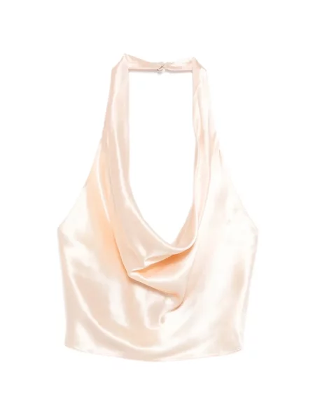 Satynowy top Patrizia Pepe z dekoltem halter
