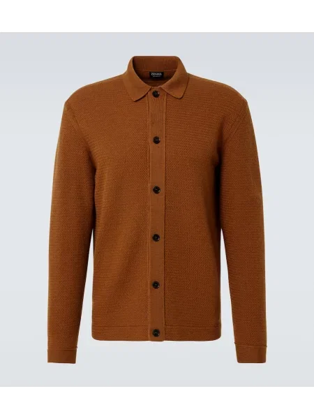 Cardigan Zegna din cașmir portocaliu