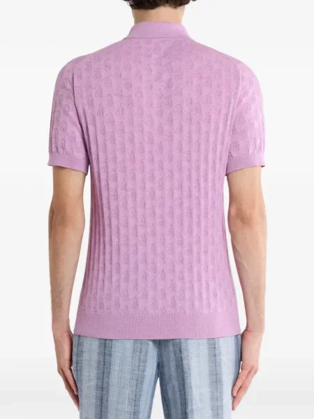 Polo Etro cu model paisley roz