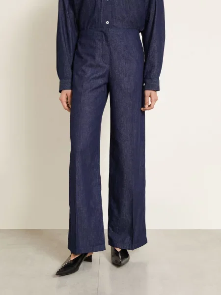 Jil Sander Kalhoty V Džínovém Stylu tmavě modrá