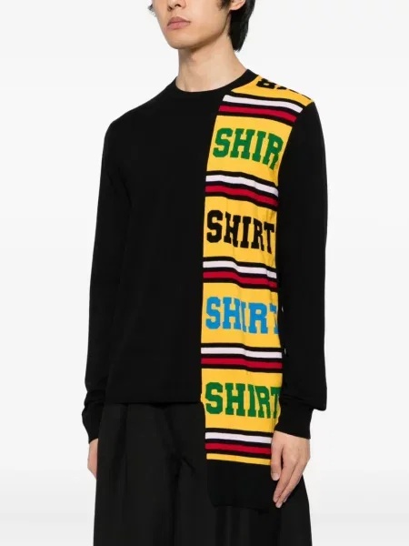 Pulover Comme Des Garçons Shirt cu imagine negru