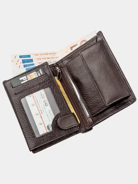 Boston Leather Accessories Портмоне Шкіра коричневий