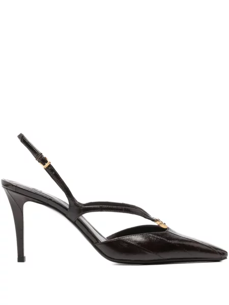 Pantofi cu toc Fendi slingback maro