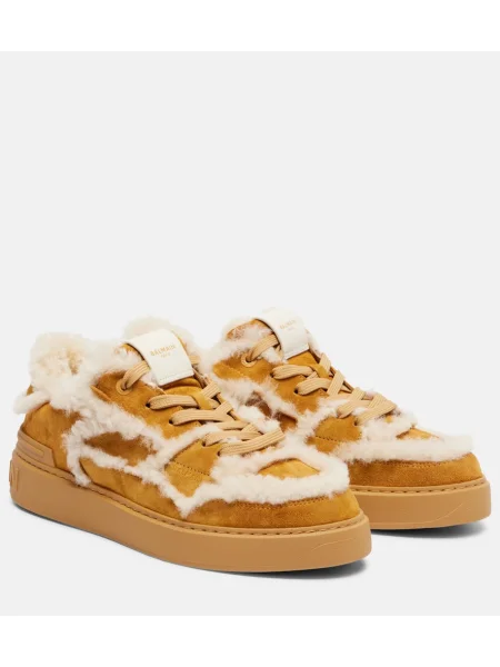 Велурени маратонки Balmain кафяво