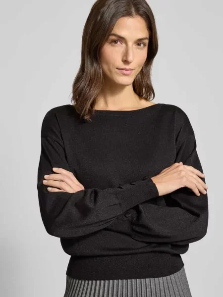 Sweter z dzianiny z ozdobnymi model ‘MOBBE’ B.young czarny