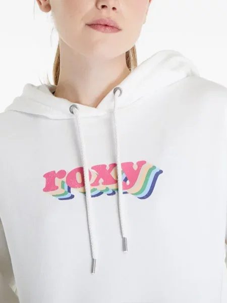 Hanorac cu glugă Roxy alb