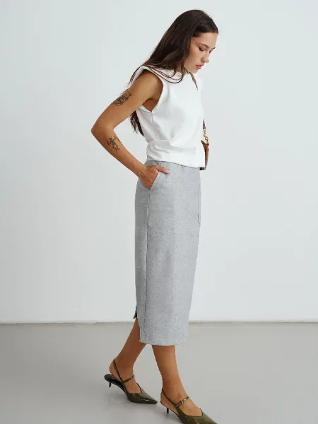 Спідниця міді RicaMare сірий