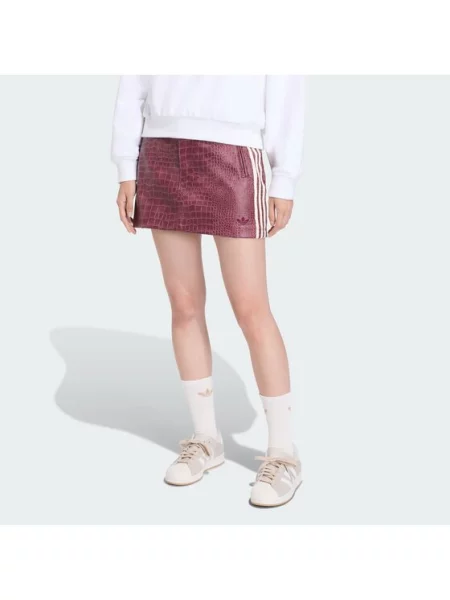 Adidas Suknja od imitacije kože Pleather tamnocrvena