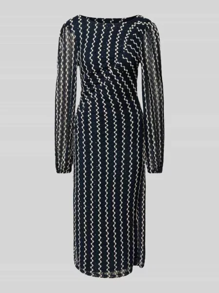 Sukienka midi z okrągłym dekoltem model ‘ELLEN’ Vila granatowa