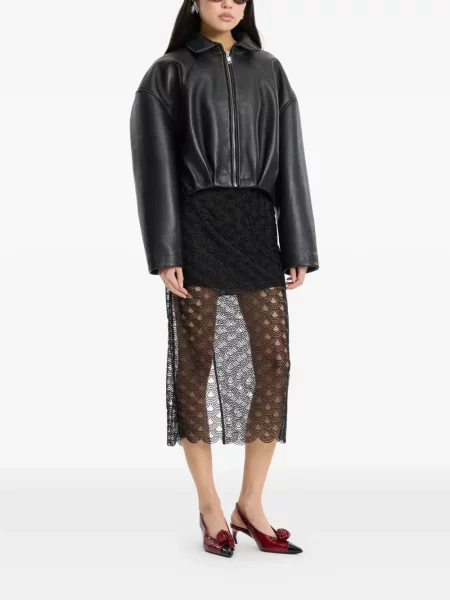 Gulerat geanta de piele Rotate Birger Christensen negru