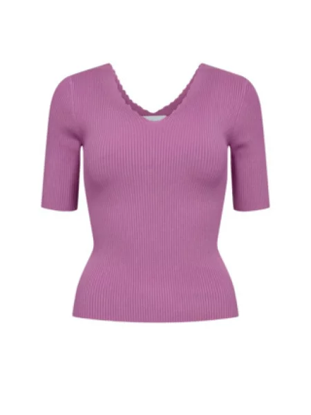 Koszulka z dekoltem v Nümph fioletowa