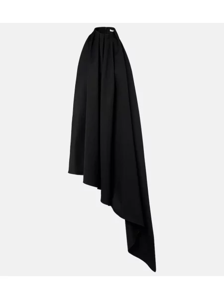 Sukienka koktajlowa Givenchy wełniana asymetryczna drapowana czarna