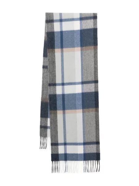 Fular N.peal din cașmir în carouri albastru