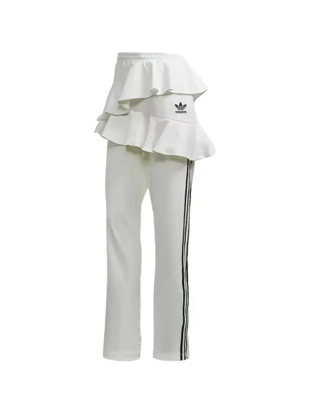 Pruhované krajkové pruhované tričko Adidas s vázáním šedé