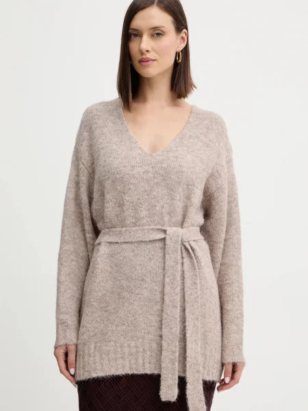 Pulover s primesjo volne Guess KIYOKA rjava