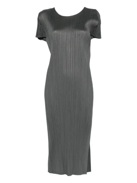 Rochie mini Pleats Please Issey Miyake plisată scurtă de costum verde