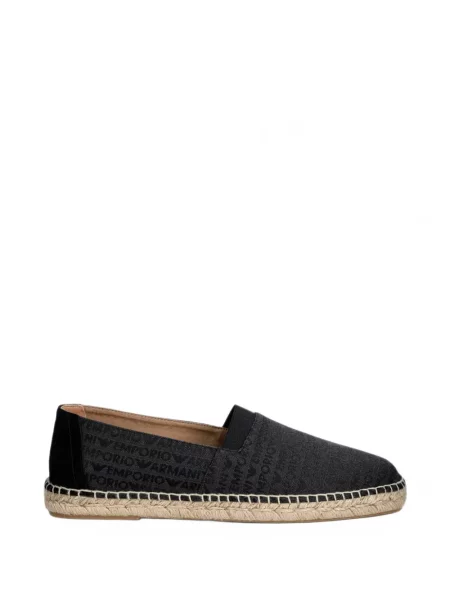 Espadrile Emporio Armani din jacard cu autograf negru