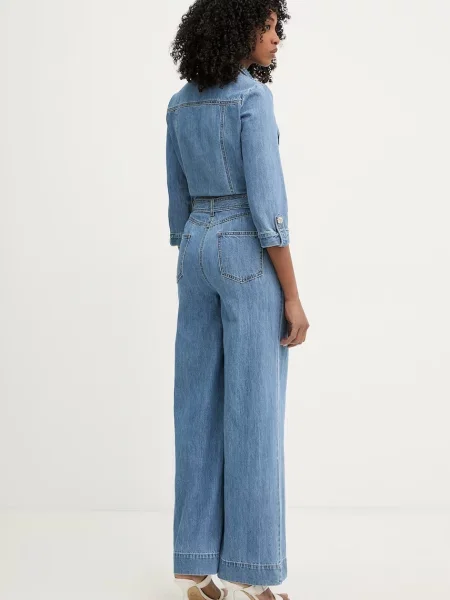 Morgan Kombinezon Wide Leg niebieski