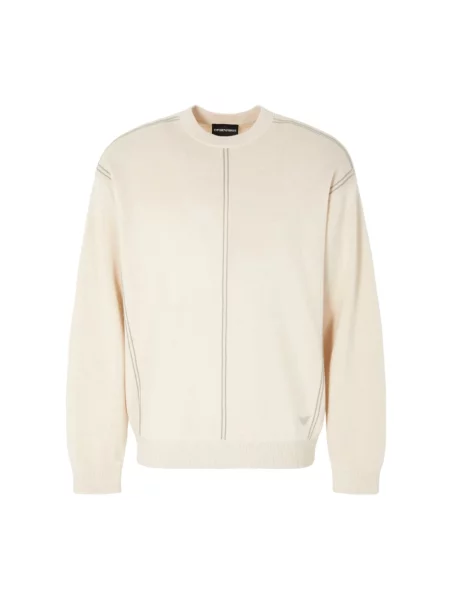Sweter Emporio Armani wełniany beżowy