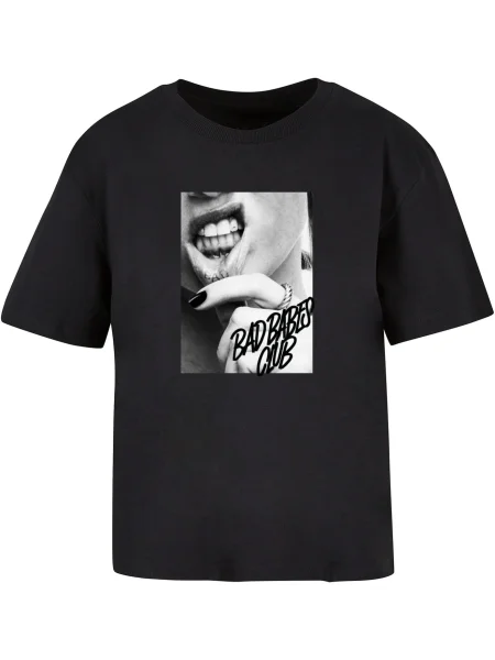 Mister Tee Tricou Lip Tattoo gri / gri închis negru