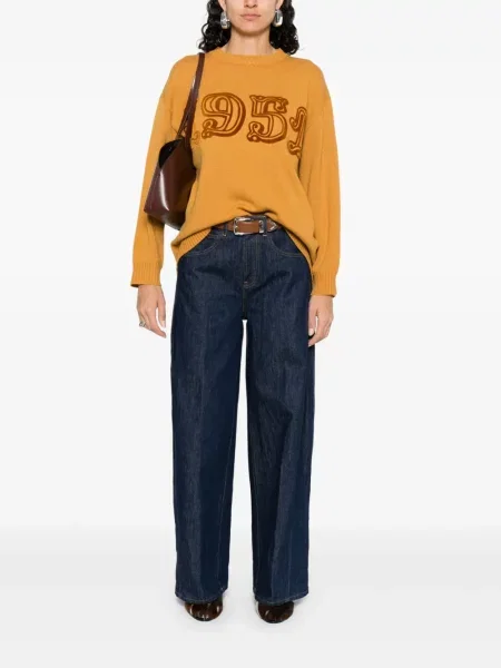 Pulover Max Mara cu decolteu rotund galben