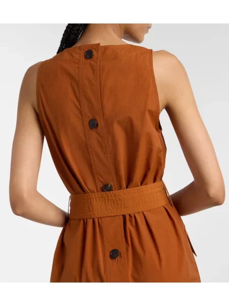 Cu centură rochie midi Saint Laurent maro