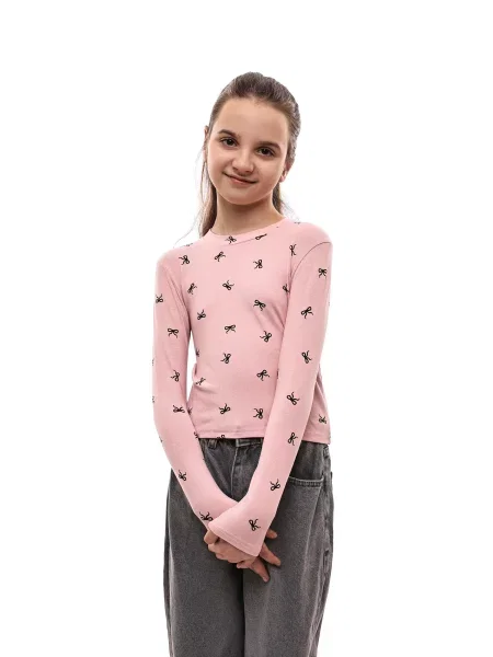 Дитячий Лонгслів LUMO віскоза/поліестер рожевий