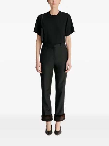 Garnitură de blană pantaloni Loulou De Saison cu blană negru