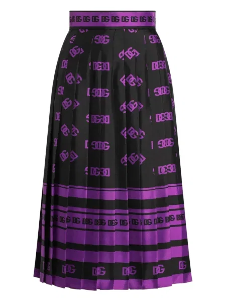 Fusta plisata Dolce & Gabbana plisată până la genunchi negru