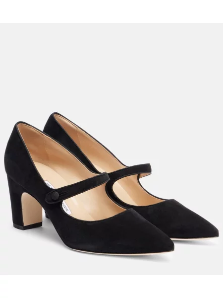 Pantofi cu toc Manolo Blahnik din piele de căprioară negru