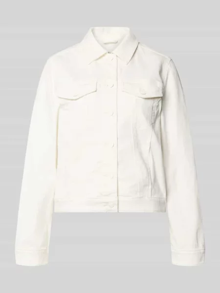 Kurtka jeansowa o kroju regular fit z mieszanki bawełny S.oliver Red Label biała
