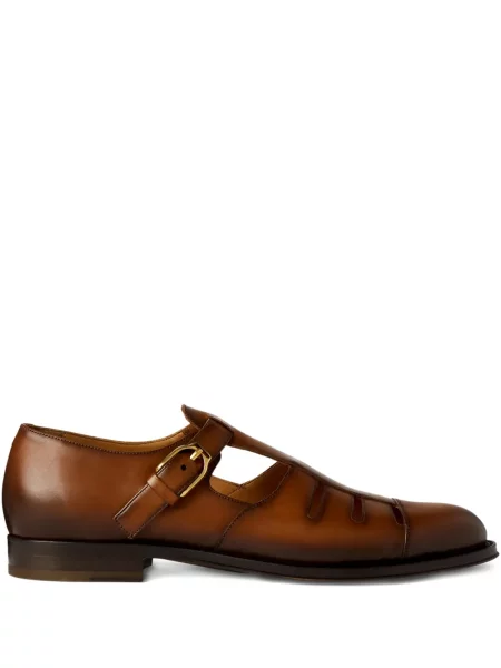 Bőr csatos loafer Ralph Lauren Purple Label lila
