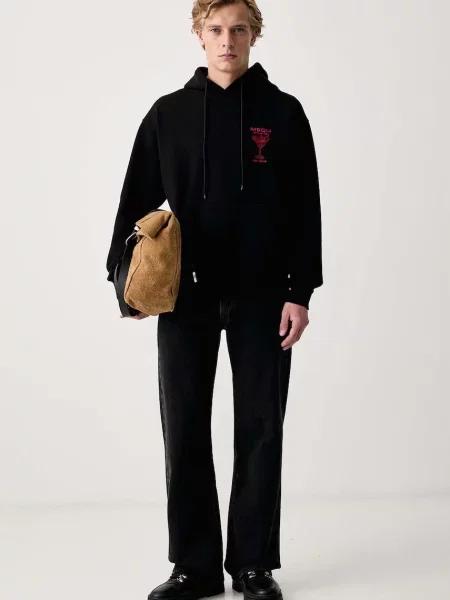 MSGM hanorac cu glugă pentru bărbați din negru