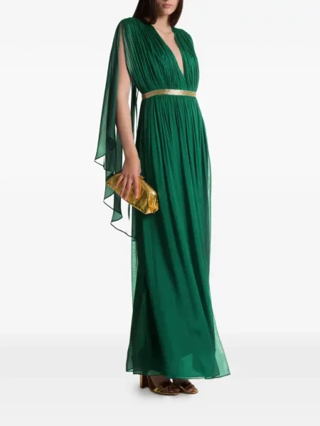 Rochie Alberta Ferretti cu decolteu în V verde