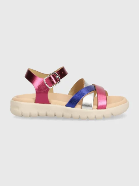 Geox kožené sandály SANDAL SOLEIMA fialové